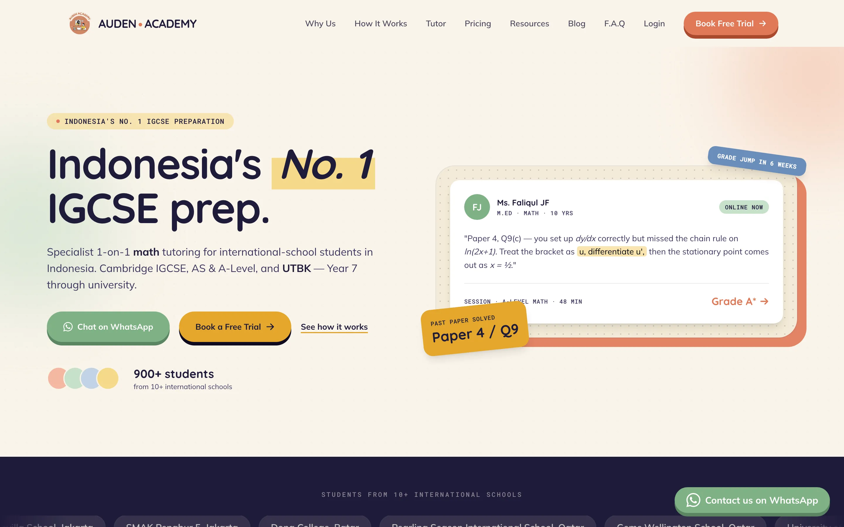 Cuplikan website Auden Academy